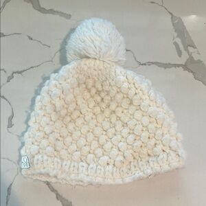 Cozy White Knit Pom-Pom Kids Hat